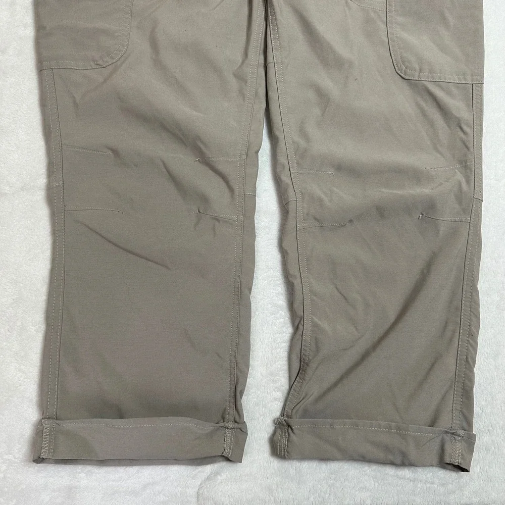 Columbia Women's Large Tan Cargo Capri Pants Roll-Up Straight Leg Hiking Travel - Picture 3 of 12
